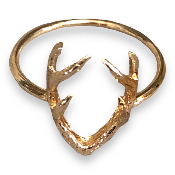 Silver tone antler ring - Picture 4 of 4